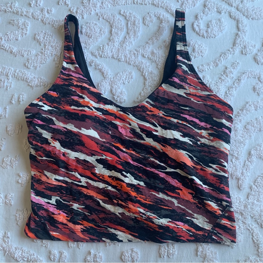 Women’s 6 LULULEMON Align Cropped Tank Lunar New Year Tiger Tide Smoky Red Multi